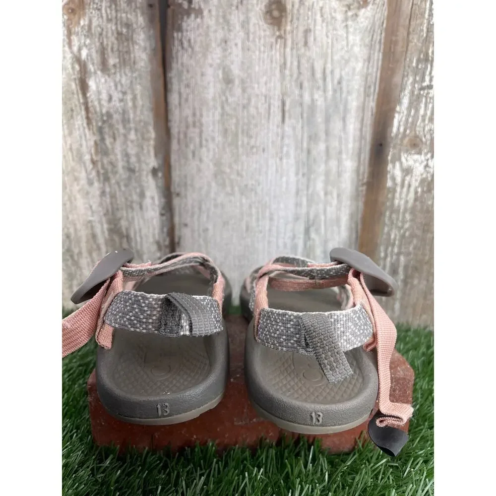 Chaco ZX/1 Ecotread Outdoor Kids Sandals Pink Gray Girls 13